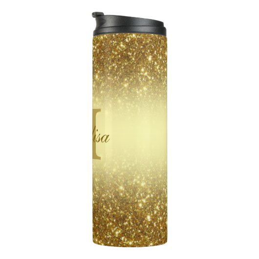 gold glitter personalized タンブラー (回転右)
