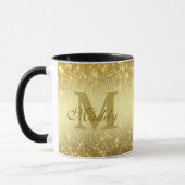 gold glitter personalized  マグカップ (左)