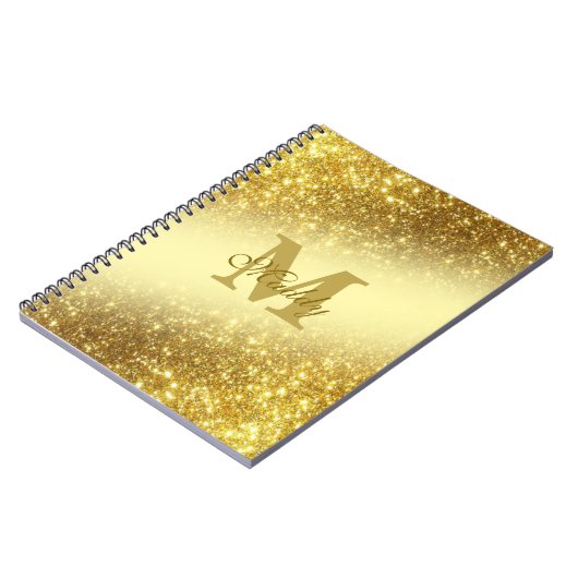 gold glitter personalized iPhone / iPad case ノートブック (左側)
