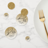 Gold Glitter Personalized Sweet 16 Confetti コンフェッティ (グループ)