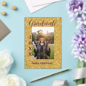 Gold glitter photo graduation add name class text アクリル招待状 (インサイチュ (ウェディング))