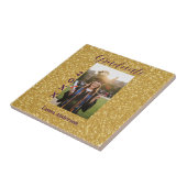 Gold glitter photo graduation add name class text タイル (側面)