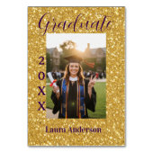 Gold glitter photo graduation add name class text テーブルナンバー (裏面)