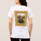 Gold glitter photo graduation add name class text トライブレンドＴシャツ (裏面)