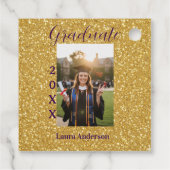 Gold glitter photo graduation add name class text フェイバータグ (裏面)