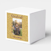 Gold glitter photo graduation add name class text フェイバーボックス (裏面サイド)