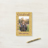 Gold glitter photo graduation add name class text ポストイット (デスク上)
