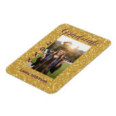 Gold glitter photo graduation add name class text マグネット (左側)