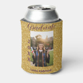 Gold glitter photo graduation add name class text 缶クーラー (缶裏面)