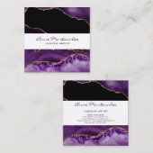 Gold Glitter Purple Agate Square Business Card スクエア名刺 (正面/裏面)