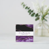 Gold Glitter Purple Agate Square Business Card スクエア名刺 (スタンド正面)