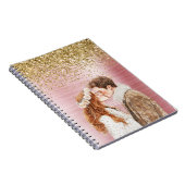 Gold Glitter Red Head Female Brown Hair Male ノートブック (右側)