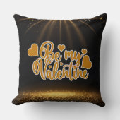 Gold Glitter Romantic Quote Valentine’s Day Gift クッション (正面)