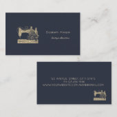 Gold Glitter Sewing Machine Seamstress or Tailor 名刺 (正面/裏面)