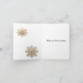  Gold Glitter Snowflake New Year logo company  カード (内部)