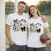 Gold Glitter Soccer Game Day Girly Style Tシャツ