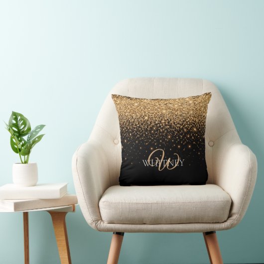 Gold Glitter Sparkle Elegant Luxury Texture        クッション (椅子)