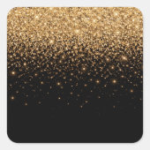 Gold Glitter Sparkle Elegant Luxury Texture スクエアシール (正面)