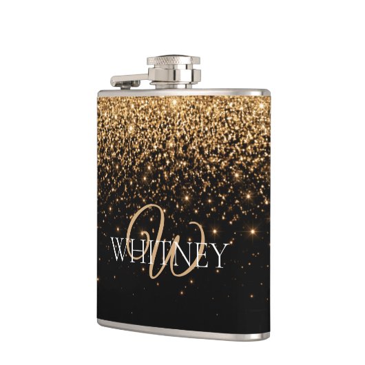 Gold Glitter Sparkle Elegant Luxury Texture        フラスク (左)