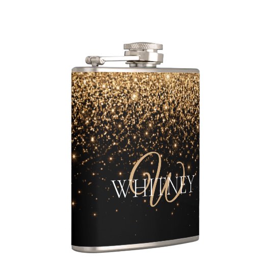 Gold Glitter Sparkle Elegant Luxury Texture        フラスク (右)