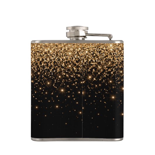 Gold Glitter Sparkle Elegant Luxury Texture        フラスク (裏面)