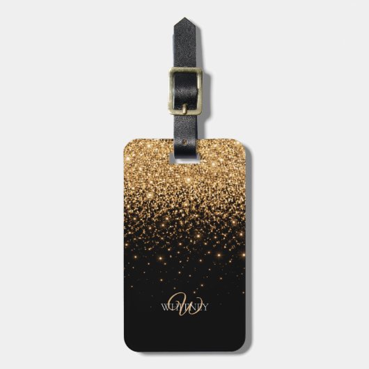 Gold Glitter Sparkle Elegant Luxury Texture        ラゲッジタグ (正面縦)