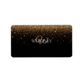 Gold Glitter Sparkle Elegant Luxury Texture ラベル (正面)