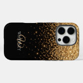 Gold Glitter Sparkle Elegant Luxury Texture        Case-Mate iPhoneケース (裏面 (横))