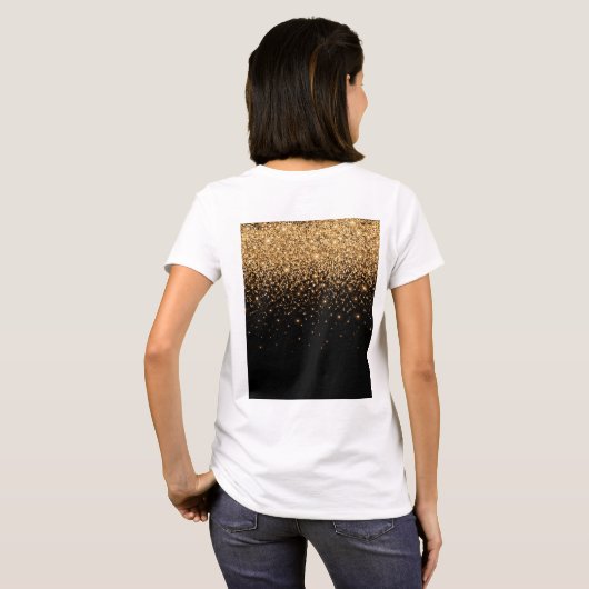 Gold Glitter Sparkle Elegant Luxury Texture        Tシャツ (裏面フル)