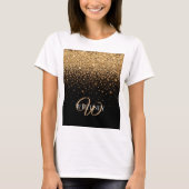 Gold Glitter Sparkle Elegant Luxury Texture Tシャツ (正面)