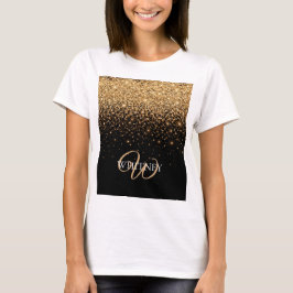 Gold Glitter Sparkle Elegant Luxury Texture        Tシャツ