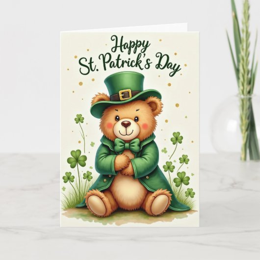 Gold Glitter St Patricks Day Card カード (正面)