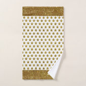 Gold glitter stars  bath towel set バスタオルセット (ハンドタオル)