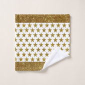 Gold glitter stars  bath towel set バスタオルセット (ウォッシュタオル)