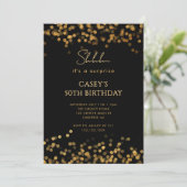 Gold Glitter Surprise 50th Birthday 招待状 (スタンド正面)