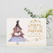 Gold Glitter Tree Photo Merry & Married シーズンカード (スタンド正面)