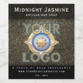 Gold Glitter Vertical QR code Professional Mail ワインラベル (シングルラベル)