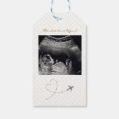 Gold Globe Passport Travel Baby Shower ギフトタグ (裏面)