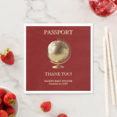 Gold Globe Passport Travel Baby Shower スタンダードランチョンナプキン (インサイチュ)