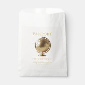 Gold Globe Passport Travel Baby Shower フェイバーバッグ (正面)