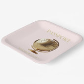 Gold Globe Passport Travel Baby Shower ペーパープレート (傾斜あり)