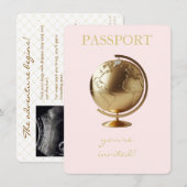Gold Globe Passport Travel Diaper Raffle エンクロージャーカード (正面/裏面)