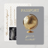 Gold Globe Passport Travel Diaper Raffle エンクロージャーカード (正面/裏面)