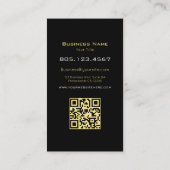 Gold Gradient Swirl Custom Editable with QR Code 名刺 (裏面)