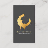 Gold Gradient Swirl Custom Editable with QR Code 名刺 (正面)