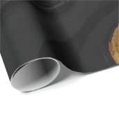 Gold Gradient Swirls on Black Pattern – Luxury ラッピングペーパー (ロールコーナー)