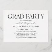 Gold Graduate Photo Collage Grad Party 箔招待状 (裏面)