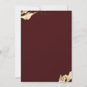 Gold Graduation Cap FrameBrush Stroke Burgundy 招待状 (裏面)