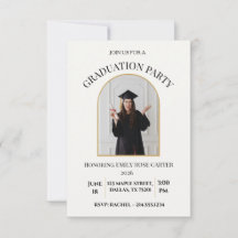 Gold  Graduation Party Invitation Announcement