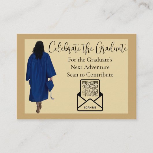 Gold Graduation QR Code Insert Card | Fund Grad エンクロージャーカード (正面)